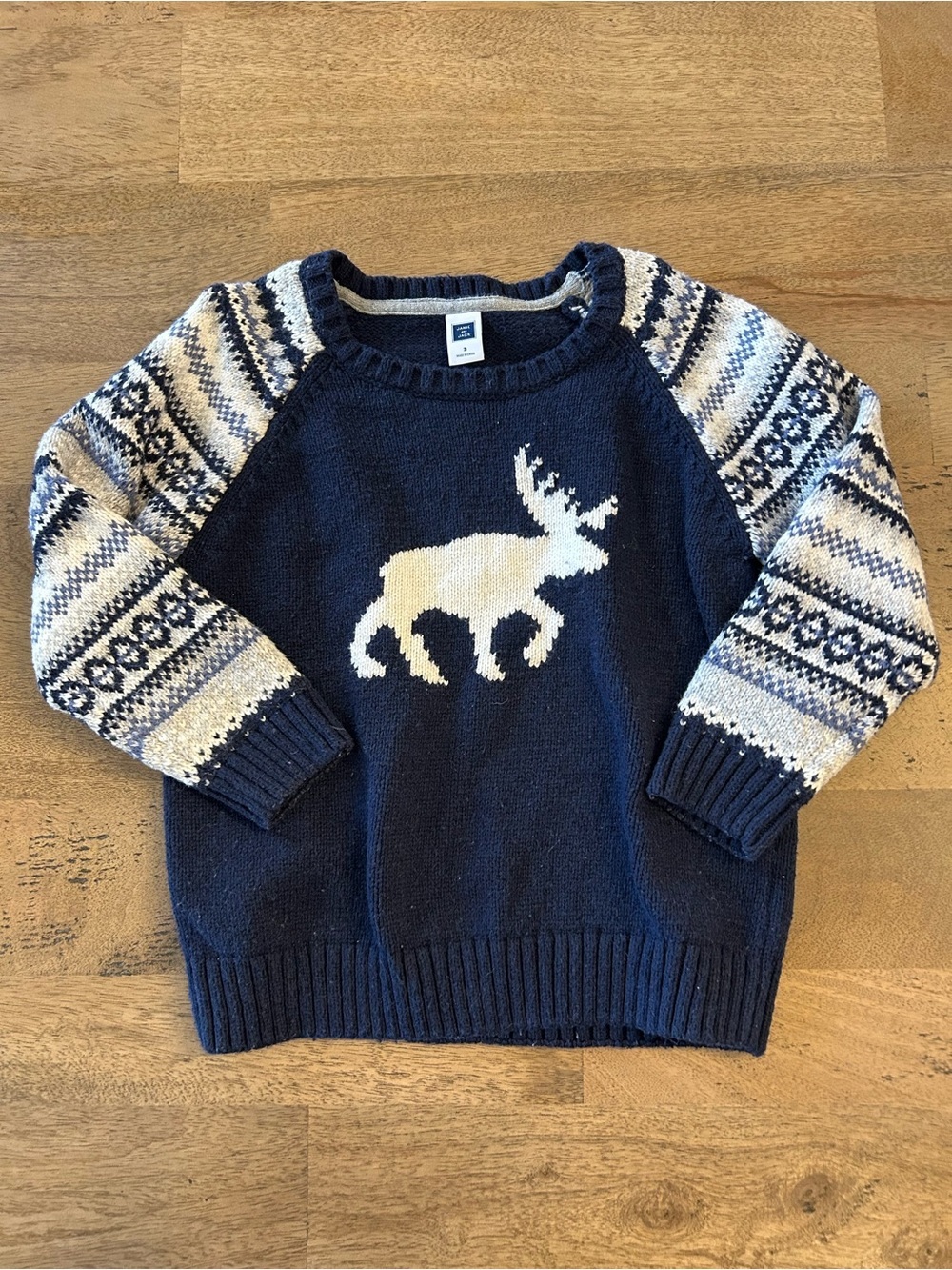 Janie and Jack Navy Sweater with Cream Accent